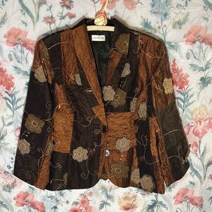 Vintage Patchwork Brown and Black Women's Jacket